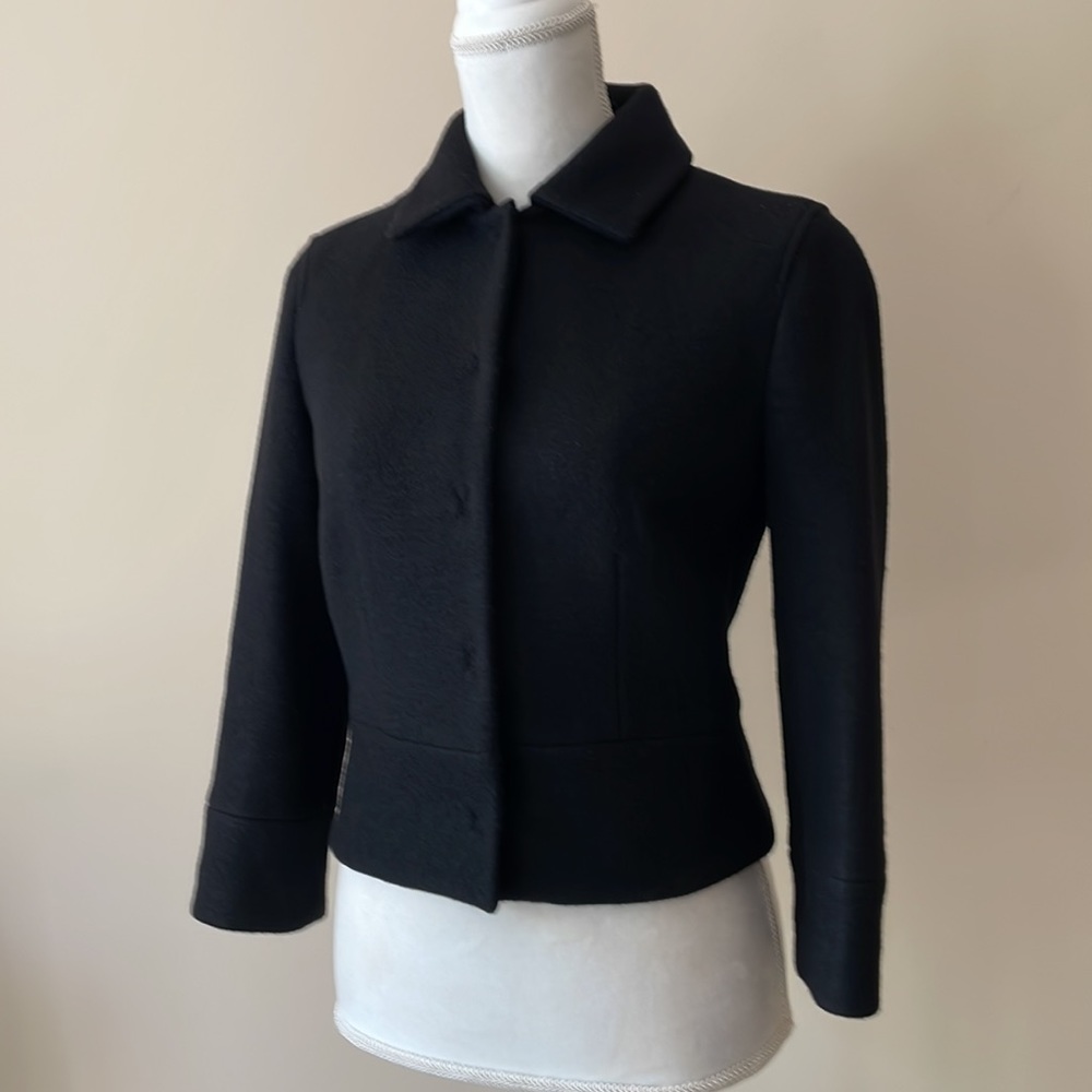 Club Monaco Black Wool Cropped Jacket - Picture 3 of 13